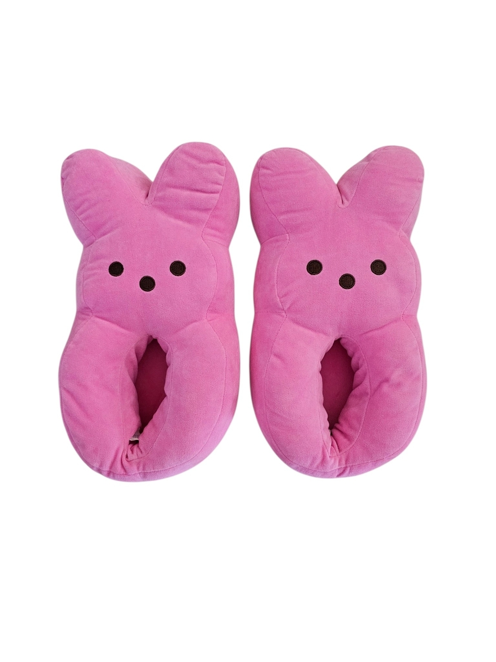 Peeps Pink Bunny Plush Slippers Women’s Size M [7-8] Cozy House Shoes, EUC